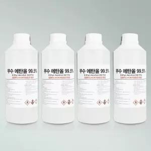 크로바 무수에탄올 99% 1L X 4개 /소독용 알코올 에틸 에칠 알콜 소독제 DIY 불멍 난로