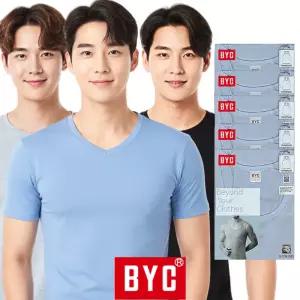BYC 남성 런닝 5매 순면 비지니스 컬러 단색 티반 남자 메리야스 티셔츠 블루 청색 회색 5S_BYE1003