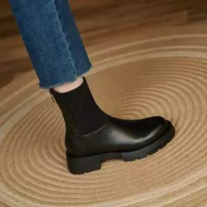 [하프클럽/]여성 통굽 가보시 니트 스판 삭스 앵클부츠 987