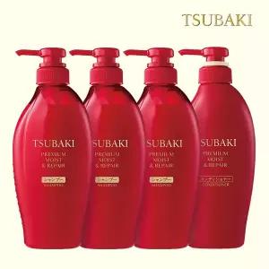 츠바키 프리미엄 모이스트 리페어 샴푸 450ml 3개 + 컨디셔너 450ml 1개