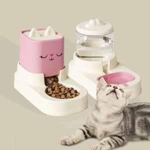 펫츄츄 고양이 급식기 세트 강아지 사료 자동 물 그릇
