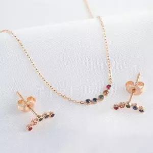 [신세계라이브쇼핑][비앤비골드] 14K 레인보우 큐빅 주얼리세트 NPS29282