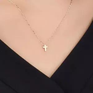[골드모아][온주얼] 14K 미니 십자가 목걸이