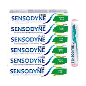 센소다인 시린이케어 치약 후레쉬민트 100g, 6개+딥클린 칫솔 1입, 1개