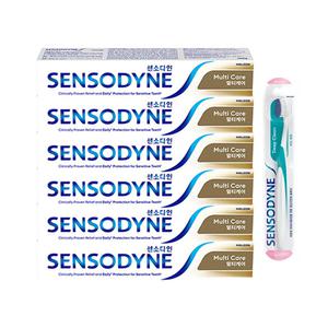 센소다인 시린이케어 치약 멀티케어 100g, 6개+딥클린 칫솔 1입, 1개