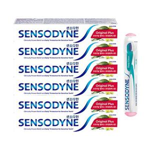 센소다인 시린이케어 치약 오리지날 플러스 100g, 6개+딥클린 칫솔 1입, 1개
