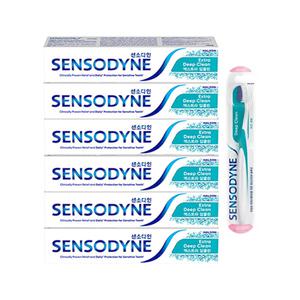 센소다인 엑스트라 딥클린 치약 120g, 6개+딥클린 칫솔 1입, 1개