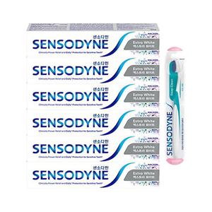 센소다인 엑스트라 화이트 치약 120g, 6개+딥클린 칫솔 1입, 1개
