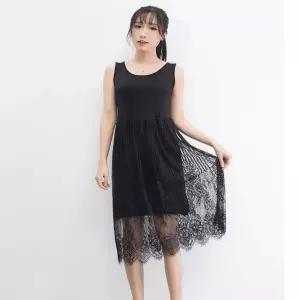 ONM 여름치마 청바지 레이어드 민소매 레이스 썸머원피스