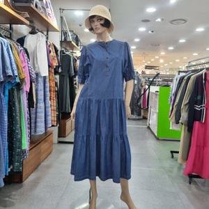 베네통/애플아울렛/차이나 카라 헤지 데님 원피스/BAOPA2541