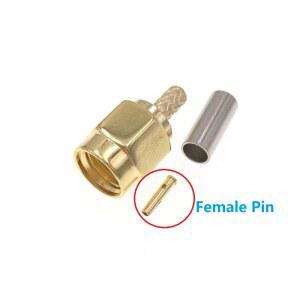 RG316 RG174 LMR100 RG179 RF 커넥터에 대 한 100pcs RP SMA 남성 스트레이트 크림프