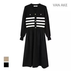 [반에이크] 단가라 배색원피스_VB3YKOUG02Z