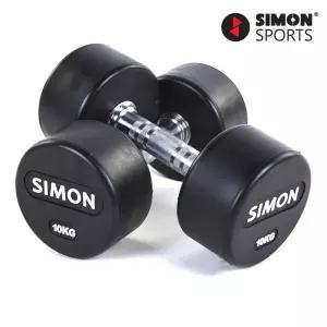 사이먼 아령10kg (2개) 고무 덤벨 헬스장 홈트 근력