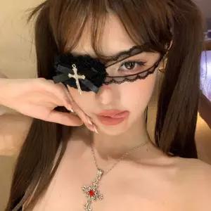 레이스 크로스 아이 마스크 여성용