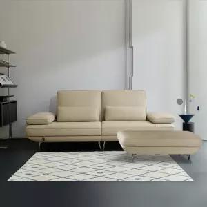 [다우닝] 플라나 베이직 3인 전체 천연가죽 소파+스툴