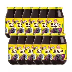 포도쨈 500G 12개/사과쨈/오뚜기쨈/포도잼/식빵쨈/과일쨈/불루베리잼/빵잼/식빵잼/빵쨈/샌드위치잼/급식실