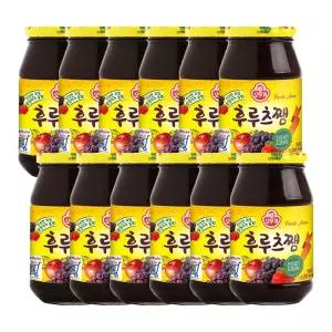 후루츠쨈 500G 12개/오뚜기쨈/포도잼/포도쨈/식빵쨈/과일쨈/불루베리잼/빵잼/식빵잼/빵쨈/샌드위치잼/급식
