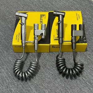 스테인레스 스틸 가정용 화장실 스프레이 건 휴대용 비데 분무기 이중 배출구 각도 밸브 가압 노즐 플러싱