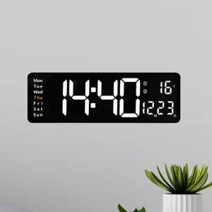 LED 직사각 벽시계 날짜 온도 무소음 무선 벽시계/디지털/전자/벽걸이/시계/알람/타이머/거실벽/벽부착