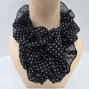 [애슬릿] 도트 스카프 여성 플리츠 주름 미니 쁘띠 봄 머플러