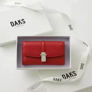 닥스 액세서리 26SS [CLA] 레드 소가죽 슬림 3단 반지갑 DCWA6E722R2