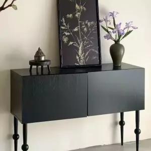 복도 장식장 슬림형 블랙 원목콘솔 검정 콘솔 테이블 현관