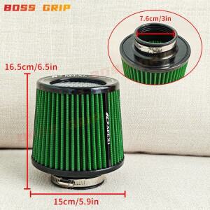 76mm 고유량 콜드 콘 에어 인테이크 필터 3인치 범용 호환 자동차 차량용 호환 레이싱카 튜닝