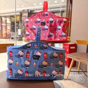 hellokitty 캐릭터 고양이 보온도시락가방 나일론 대용량 휴대용 캠핑용 보냉가방 야외소풍 토트백