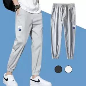 회색트레이닝바지 남자 여름 조거팬츠 쿨링 허리밴딩 9부 카고바지