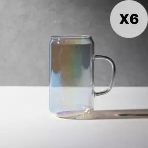 소소낫 오로라 맥주잔 머그컵 내열 유리 비어캔 6개 BNA