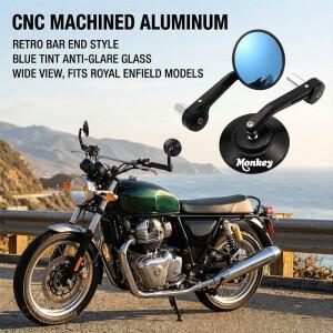 호환 Z-125 Z 몽키 로고 1쌍 78'' 22mm 바이크 오토바이 바 엔드 미러 레트로 복고풍 엔틱 핸들바 팁 리어