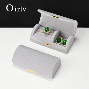 Oirlv 휴대용 보석 주최자 벨벳 반지 상자 다기능 여행 귀걸이 선물 포장