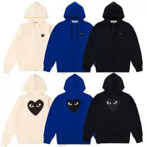 [정품] 꼼데가르송 블랙와펜 백 프린트 후드집업 남녀공용 AX-T254