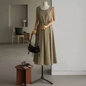 (안나앤플러스) A. 세린 바스락 스트링 원피스[드레스D0321N08] 빅사이즈