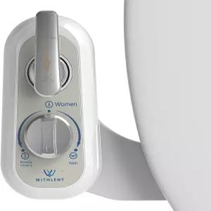 화장실용 왼손잡이 비데 부착 - 전기식 자가 청소 수압 조절 가능 전면 및 후면 세척을 위한 탈착식 이중