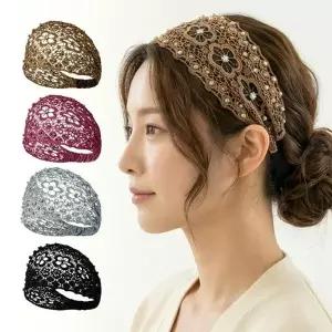 데이블링 비즈 헤어밴드 큐빅 비니 4종세트