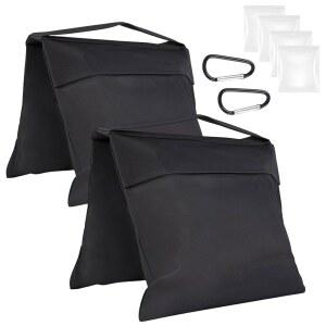 린디온 2팩 모래주머니, 무게용 검은색 우산 받침대용 헤비 듀티 사진 비디오 장비, 가벼운 삼각대, 낚시 의자, 스포츠, 배경 스탠드, 캠핑, 텐트