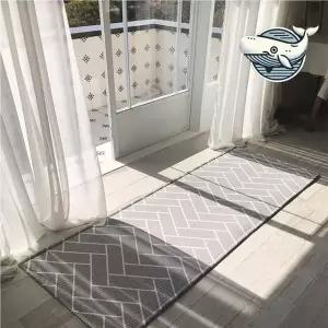 [콩심팥심]가벼운 패턴 여름 카페트 홈 인테리어 논슬립 침실카페트