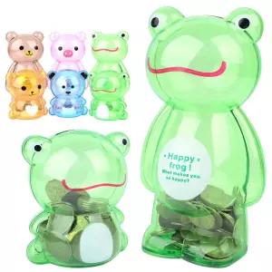 투명 팬시 동물 저금통 소형 X2개 (랜덤) 동전 저축 돼지저금통