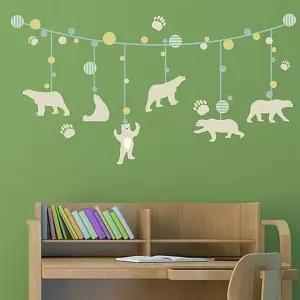 포인트스티커 시트지 벽지 베어가랜드 디자인스티커 데코 그래픽스티커  [mW313180]