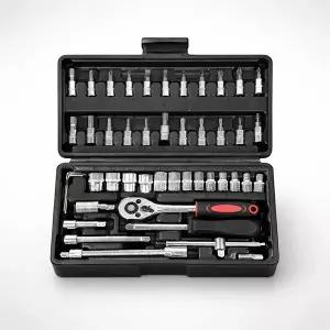 랩앤툴스 복스 세트 46P 미니 렌치 소켓 육각 복스알 자동차 자가 수리 정비 공구