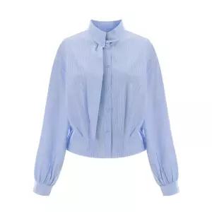 (택가 109000원)[티뷰] 홀타이핀턱셔츠블라우스_V6A-CBL032