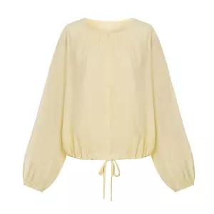 (택가 99000원)[티뷰] 스트링라운드블라우스_V6A-CBL033