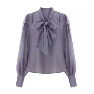 (택가 119000원)[티뷰] 리본퍼프시어블라우스_V6A-CBL035