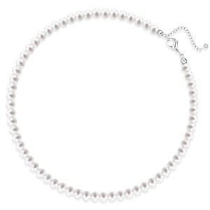 여성용 미로 진주 목걸이 10개 6MM 앙증맞은 원형 작은 모조 섬세한 화이트 결혼식 무도회 주얼리 선물용 간단한 신부 들러리