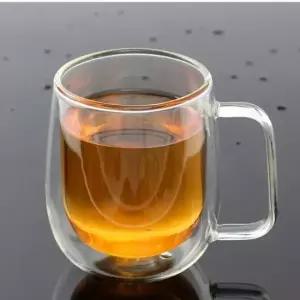 유리컵 이중 내열 커피잔 홈카페 주스컵