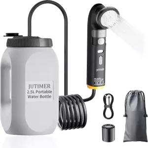 여행용 휴대용 비데 샤워기 JUTIMER 2.5L 1600mAh 충전식 캠핑 샤워 헤드 분무기 2개 방수 하이킹 야외