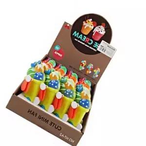 ( )컬러 아이스크림 수동 선풍기 휴대용 미니 자가발전 24개세트