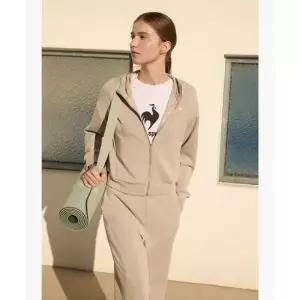 르꼬끄 LECOQ 여성 더블텐션2.0 루즈핏 세미크롭 후드 집업 - 베이지 QR122OFT11 QR122OFT11_BEG0 463431