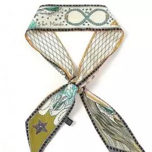 ( )여자 봄 양면 미니 스카프 머플러 여성 실 W 타이스카프 실크스카프 끈스카프 머플러 미니스카프